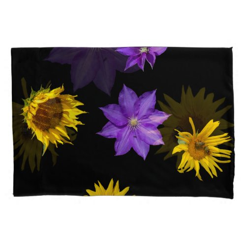 Bright and Colorful Cut Out Flowers Pillow Case