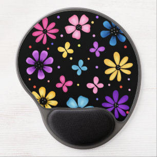 Bright and Colorful Flowers and Butterflies Gel Mouse Pad
