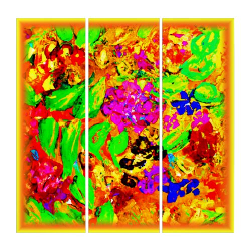 Bright And Colorful Flowers Art Buy Now Triptych