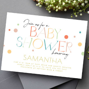 Bright and colorful Fun Unisex Modern Baby Shower Invitation