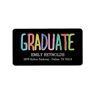 Bright and Colorful Graduation Address Label