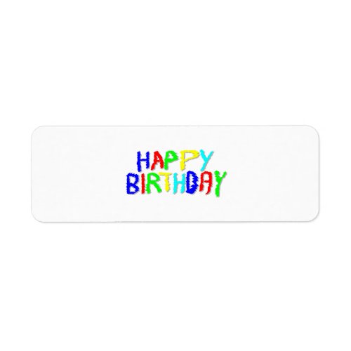 Bright and Colorful Happy Birthday Label