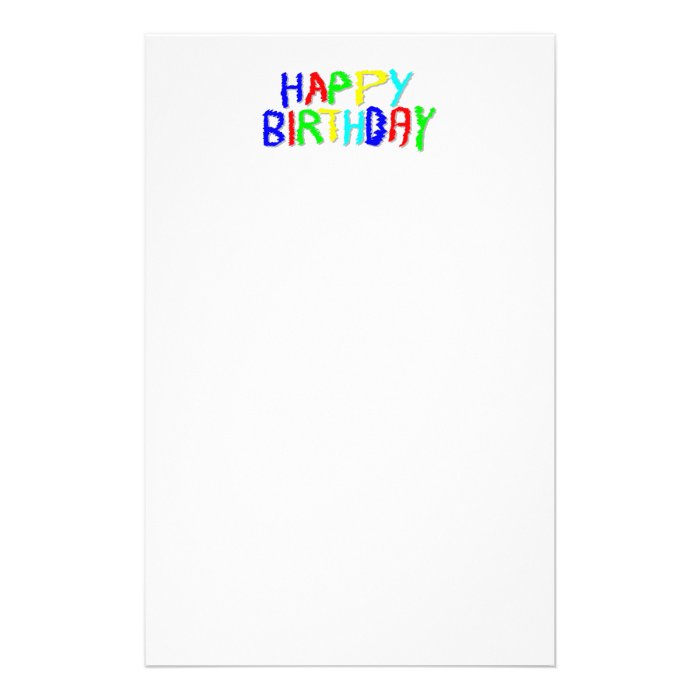 Bright and Colorful. Happy Birthday. Customized Stationery