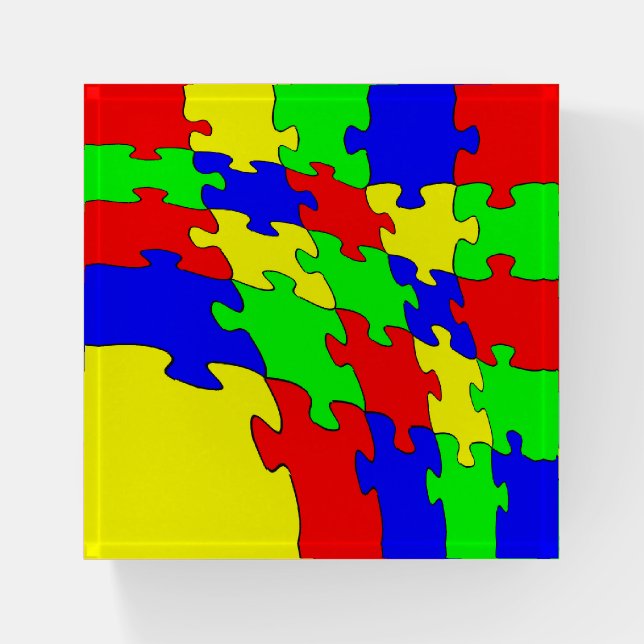 Bright and Colorful Jigsaw Puzzle Paperweight (Front)