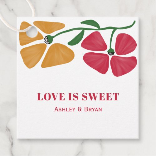 Bright and Colorful Love is Sweet Wedding Gift Favor Tags