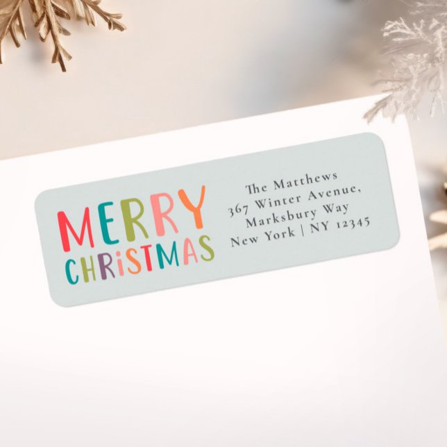Bright and Colorful Merry Christmas Family Label (Creator Uploaded)