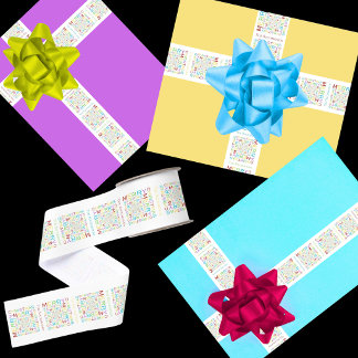 Bright and Colorful Merry Christmas Typography Grosgrain Ribbon