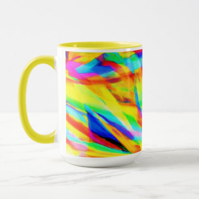 Bright And Colorful Neon Pattern Art Mug (Left)