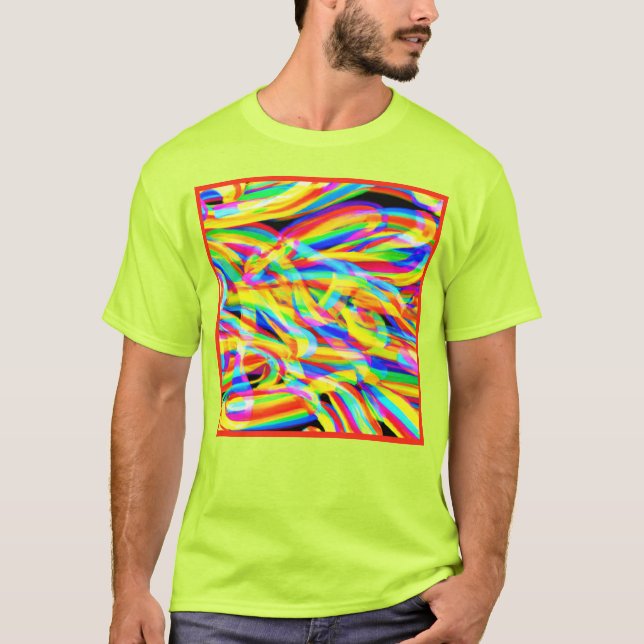 Bright And Colorful Neon Pattern Art T-Shirt (Front)