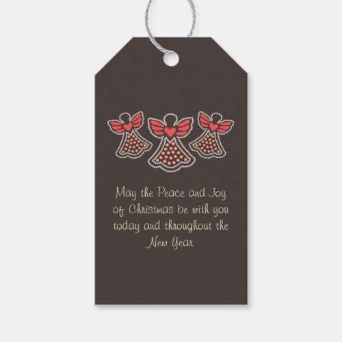 Bright and colorful pearl angels CC0080 Christmas Gift Tags