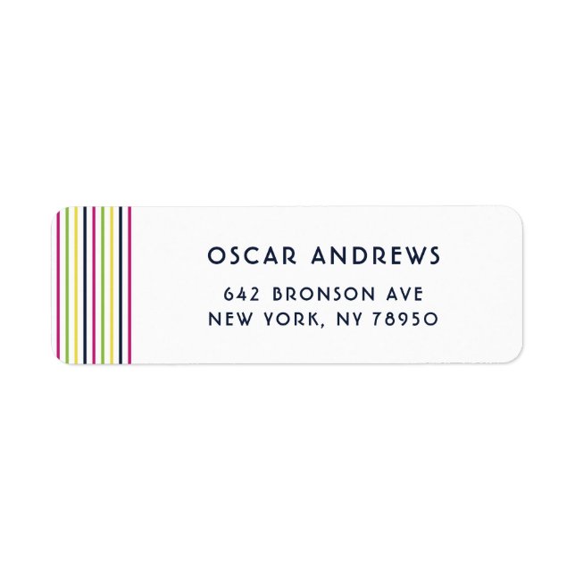 Bright and Colorful Pinstripes Pattern Label (Front)