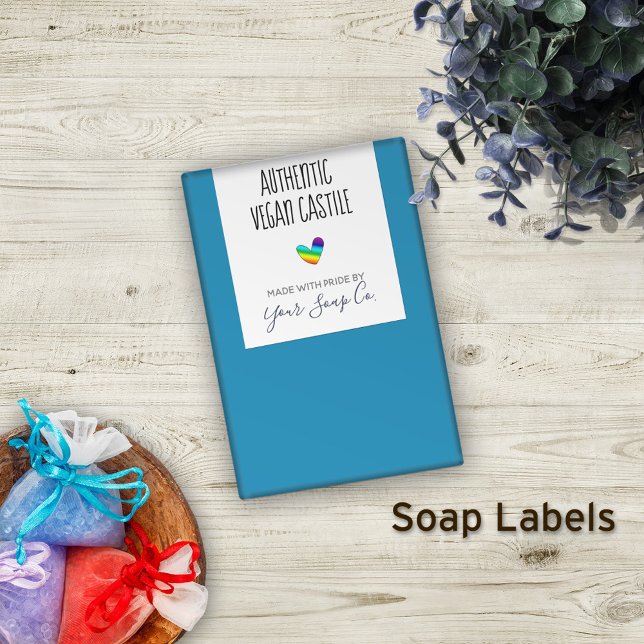 Bright and Colorful Rainbow Heart Soap Label (Creator Uploaded)