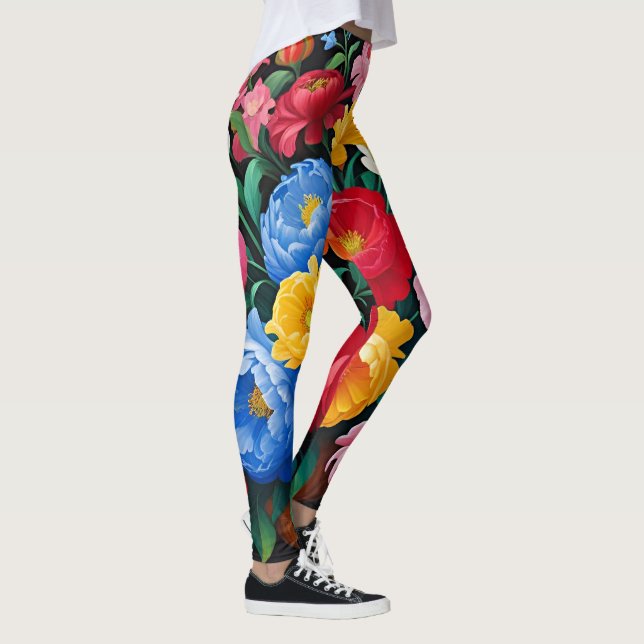 Bright and colorful roses leggings (Right)