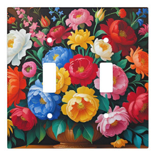Bright and colorful roses light switch cover