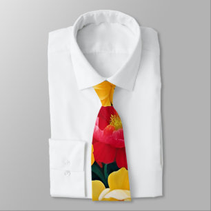 Bright and colorful roses neck tie
