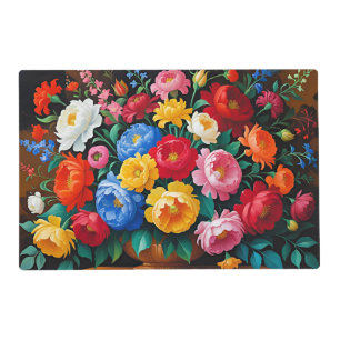 Bright and colorful roses placemat