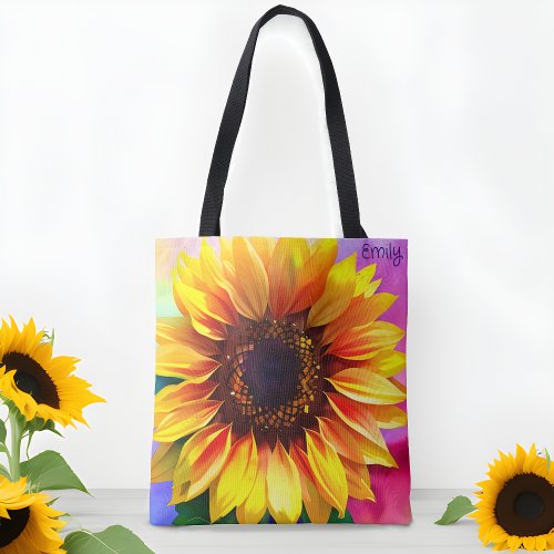 Bright and Colorful Sunflower Tote Bag