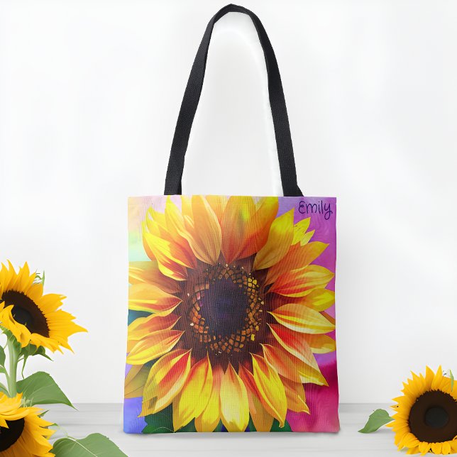 Bright and Colorful Sunflower Tote Bag (Nature's Bloom, Personal Gloom! 🌻👜)