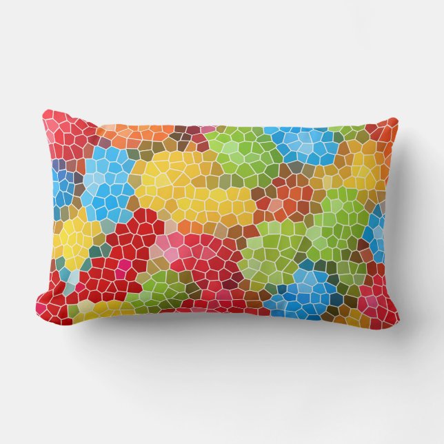Bright and Colorful Unique Pattern Lumbar Pillow (Front)