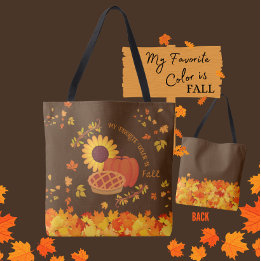 Bright and Delightful My Favorite Color is Fall Tote Bag