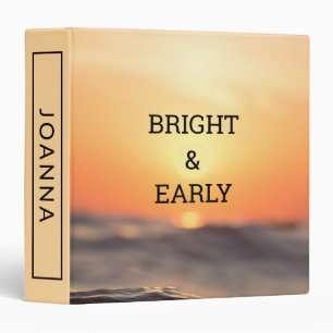Bright and Early Seaside Sunrise Beach View 3 Ring Binder
