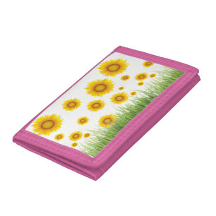 Bright and Elegant Sunflower Graphic Design Tri-fold Wallet