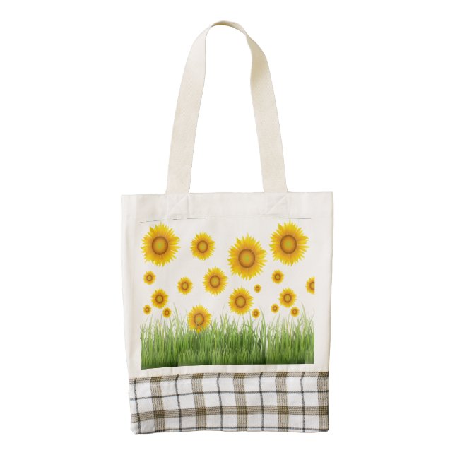 Bright and Elegant Sunflower Graphic Design Zazzle HEART Tote Bag (Front)