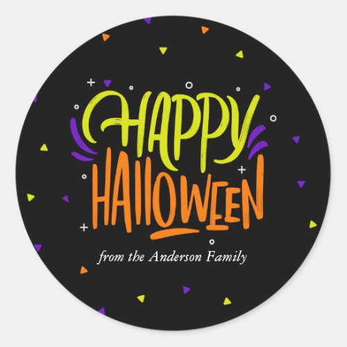 Bright and Festive Halloween Classic Round Sticker