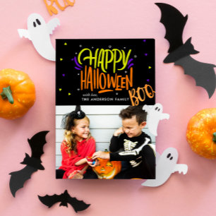 Bright and Festive Halloween Photo Holiday Card