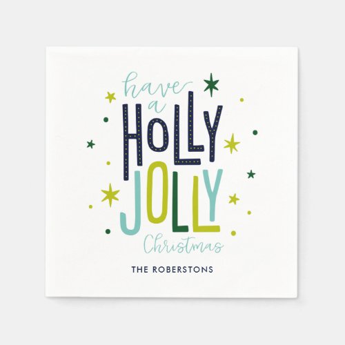 Bright and Festive Holly Jolly Christmas Napkins