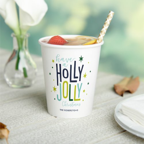 Bright and Festive Holly Jolly Christmas Paper Cups