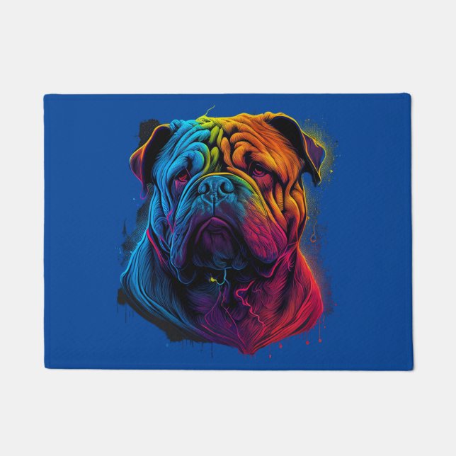 Bright and Fluffy Chinese Shar Pei dog, Shar-Pei Doormat (Front)