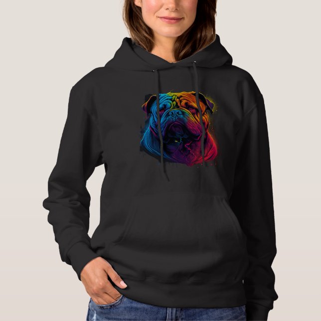 Bright and Fluffy Chinese Shar Pei dog, Shar-Pei Hoodie (Front)