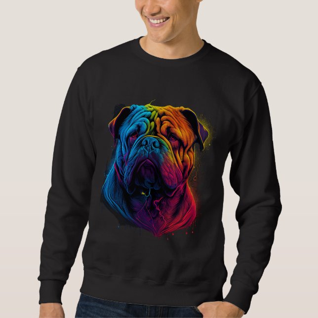 Bright and Fluffy Chinese Shar Pei dog, Shar-Pei Sweatshirt (Front)