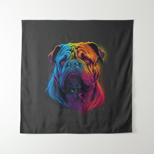 Bright and Fluffy Chinese Shar Pei dog Shar_Pei Tapestry