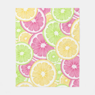 Bright and Fun Citrus Pop Summer Fleece Blanket