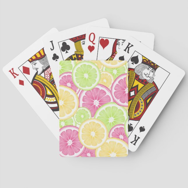 Bright and Fun Citrus Pop Summer Poker Cards (Back)