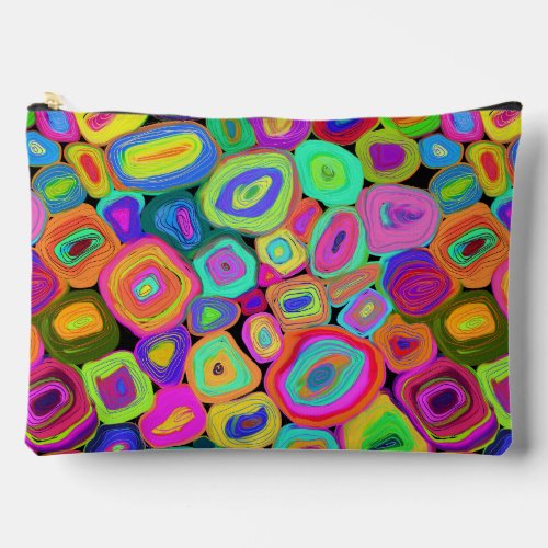 Bright and Fun Colorful Funky Circles  Accessory Pouch