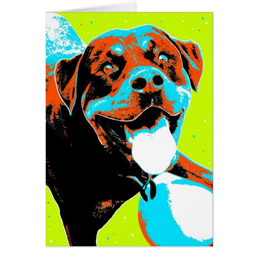 Bright and Fun Rottweiler Portrait Cards (Front)