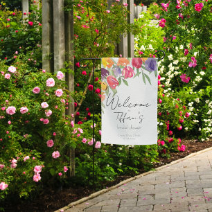 Bright and Fun Tulips Bridal Shower Garden Flag