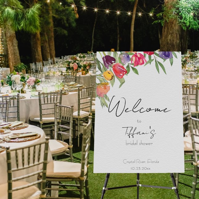 Bright and Fun Tulips Bridal Shower Welcome Sign (Creator Uploaded)