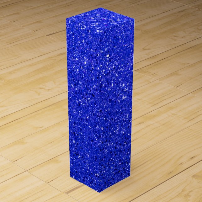 Bright and Glittering Blue Wine Box (Front)