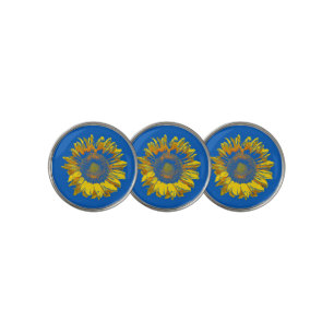 Bright and Glorious Sunflower Golf Ball Marker