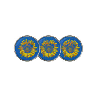 Bright and Glorious Sunflower Golf Ball Marker