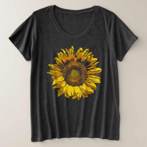 Bright and Glorious Sunflower Plus Size T_Shirt