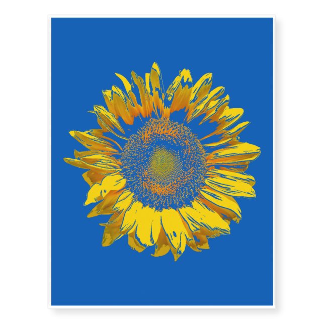 Bright and Glorious Sunflower Temporary Tattoos (Front)