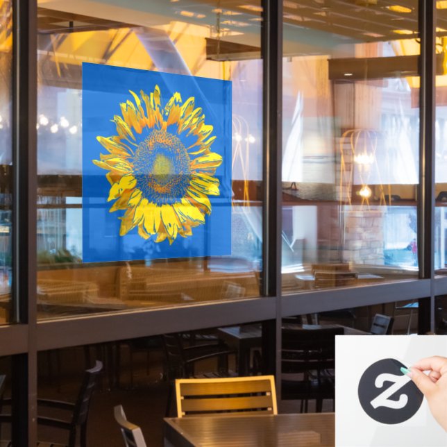 Bright and Glorious Sunflower Window Cling (Restaurant Window)