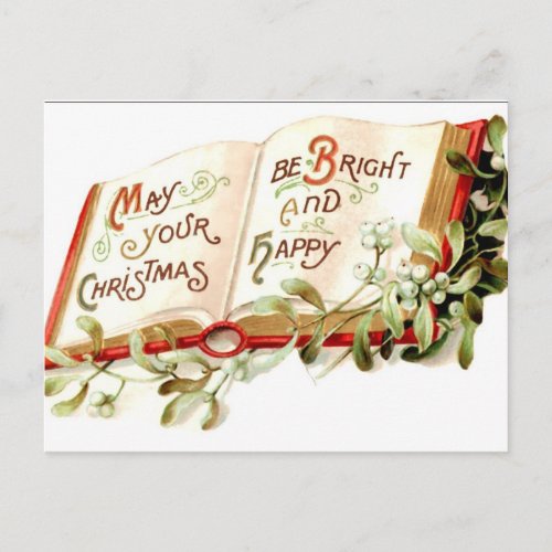 Bright and Happy Christmas Postcard