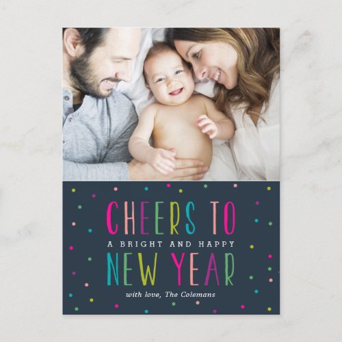 Bright and Happy New Year Postcard