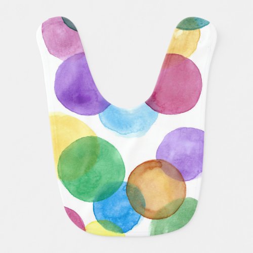 Bright and Happy Watercolor Circles Bib